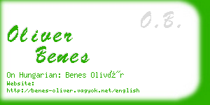 oliver benes business card